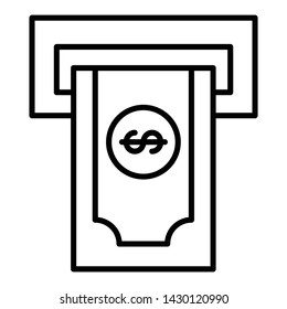 Bank Note Icon, Vector Illustration, Business Outline