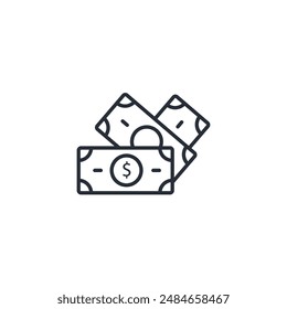 bank note icon. vector.Editable stroke.linear style sign for use web design,logo.Symbol illustration.