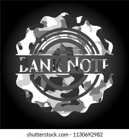 Bank Note on grey camouflaged texture