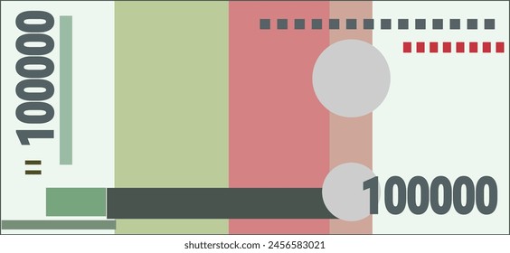 Bank note one hundred thousand illustration  front view