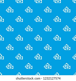 Bank note pattern vector seamless blue repeat for any use