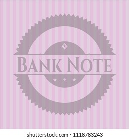 Bank Note pink emblem. Vintage.