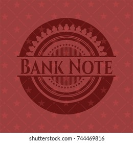 Bank Note red emblem. Vintage.