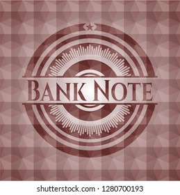Bank Note red polygonal badge. Seamless.