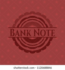 Bank Note retro style red emblem
