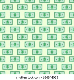 bank note seamless cartoon hand drawn doodle pattern. Dollars pattern. Business - seamless background