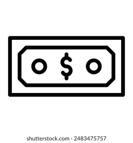 Bank Note Vector Line Icon Design