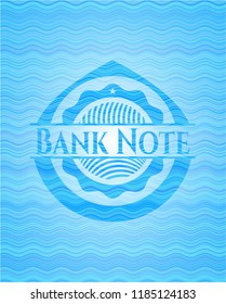 Bank Note water wave concept badge background.