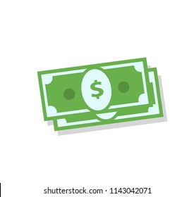Bank Notes Icon. Flat Design Style. Vector Illustration. Concept of business and economy.