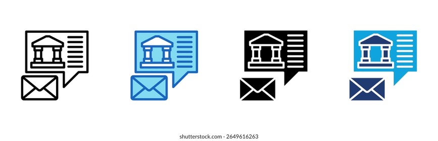 Icono de notificación bancaria Ilustración vectorial de estilo múltiple