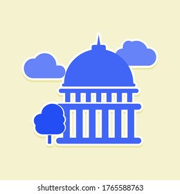 Bank or office building. Flat style illustration. 
