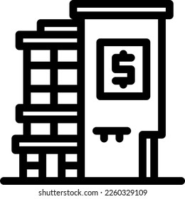Bank Office Building Logo Illustration Vector Icon