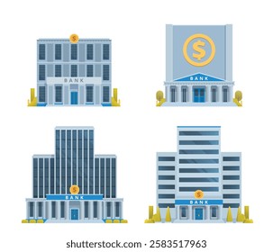 Bank  Office Building Vector Collection. Fully Editable Illustration, Ideal for Infographics  Designs
