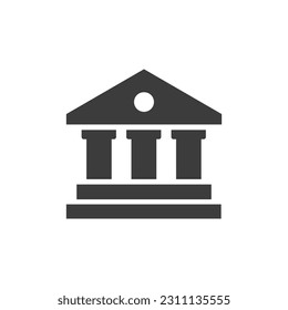 Bank Office Icon Vector Isolated Black and White Design Graphic
