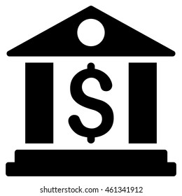 Bank Office icon. Vector style is flat iconic symbol with rounded angles, black color, white background.
