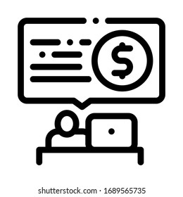 vector de icono del trabajador de la oficina bancaria. signo de trabajador de oficina bancaria. ilustración de símbolo de contorno aislado