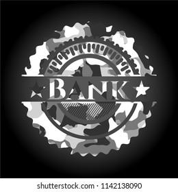 Bank on grey camouflaged pattern