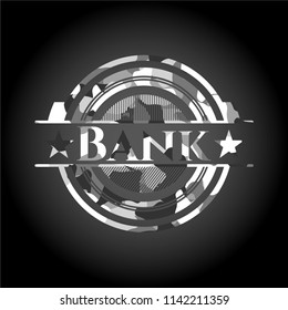 Bank on grey camouflaged pattern
