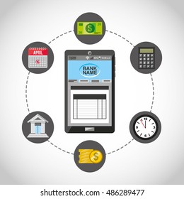 bank online technology icon vector illustration design