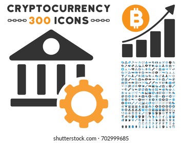 Bank Options icon with 300 blockchain, bitcoin, ethereum, smart contract images. Vector illustration style is flat iconic symbols.