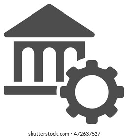 Bank Options icon. Vector style is flat iconic symbol with rounded angles, gray color, white background.