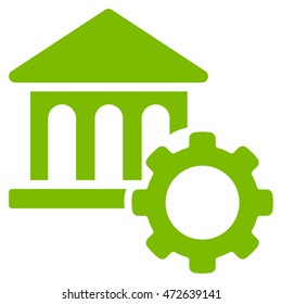 Bank Options icon. Vector style is flat iconic symbol with rounded angles, eco green color, white background.