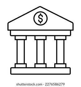 Bank Outline bold Vector Icon which can be easily modified or Edited 