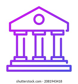 bank outline icon, business and finance icon.