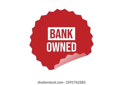 Bank owned red ribbon label banner.