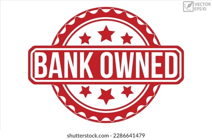 Bank owned rubber stamp vector illustration on white background.