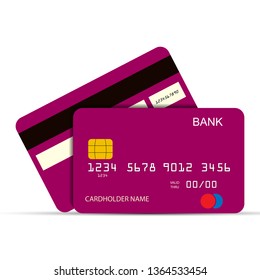 Bank payment card. Payment instrument, simple design