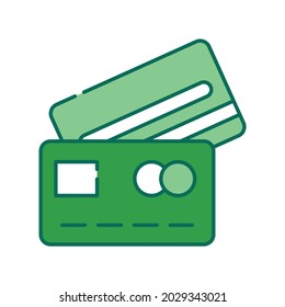 Bank payment cards color line icon. Cash bank account. Pictogram for web page, mobile app, promo. UI UX GUI design element. Editable stroke.