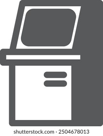 Icono de la máquina de pago del banco. Símbolo de cajero automático negro