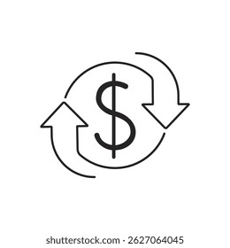 Ícone de linha de banco, pagamento, dinheiro e finanças