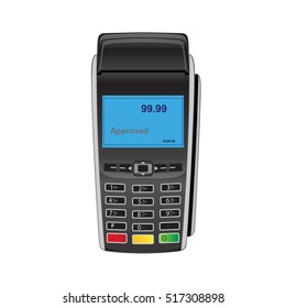 Bank payment terminal. POS terminal. Payment machine. Credit card reader. 