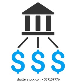 Bank Payments vector icon. Style is bicolor flat symbol, blue and gray colors, white background.
