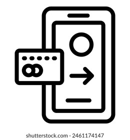 Bank phone app icon outline vector. Internet finger. Screen element
