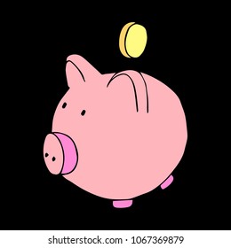 Bank pig vector illustration. Modern flat design. For info graphics, websites and print media and interfaces.