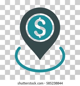 Bank Place icon. Vector illustration style is flat iconic bicolor symbol, soft blue colors, transparent background. Designed for web and software interfaces.