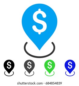 Bank Placement flat vector icon. Colored bank placement gray, black, blue, green icon versions. Flat icon style for web design.