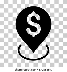 Bank Placement icon. Vector illustration style is flat iconic symbol, black color, transparent background. Designed for web and software interfaces.