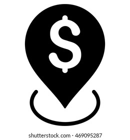 Bank Placement icon. Vector style is flat iconic symbol with rounded angles, black color, white background.