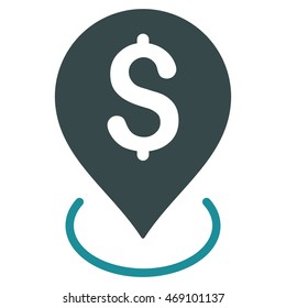 Bank Placement icon. Vector style is bicolor flat iconic symbol with rounded angles, soft blue colors, white background.