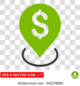 Bank Placement vector icon. Image style is a flat eco green and gray pictograph symbol.