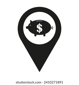 Bank Pointer pictograph. Vector illustration. EPS 10.