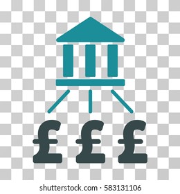 Bank Pound Payments vector icon. Illustration style is a flat iconic bicolor soft blue symbol on a transparent background.