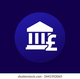 Bank and pound vector icon