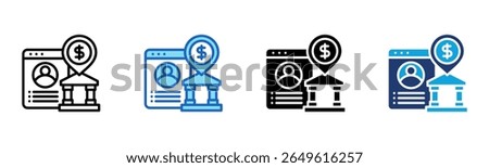 Bank Profile icon Multi Style Vector Illustration