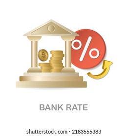 Bank Rate icon. 3d illustration from economic collection. Creative Bank Rate 3d icon for web design, templates, infographics and more