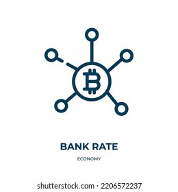 Bank rate icon. Linear vector illustration from economy collection. Outline bank rate icon vector. Thin line symbol for use on web and mobile apps, logo, print media.
